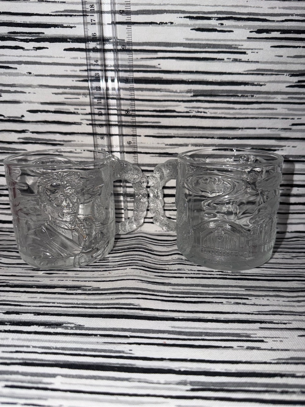 1995 Batman Forever Collectible Clear Glass Mugs by McDonald’s